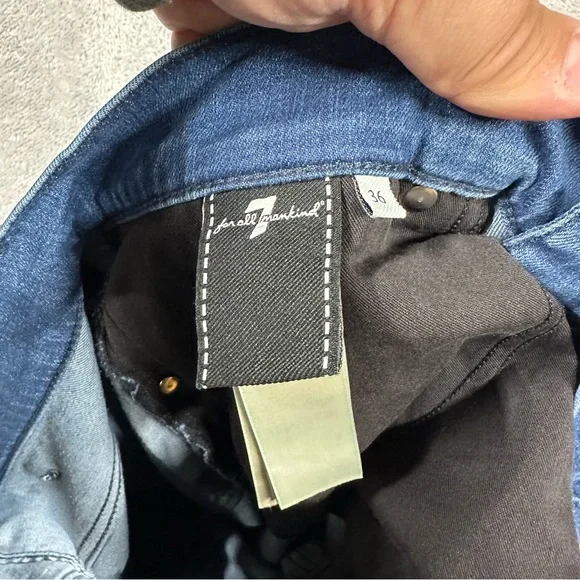 7 For All Mankind Luxe Performance “The Straight” Size 36 Blue Stretch Denim - Picture 4 of 7